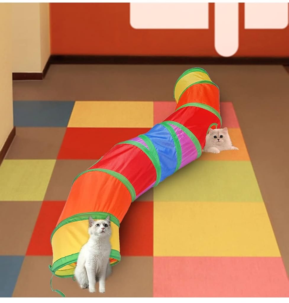 Qpets® Cat Toys Tunnel Pet Tube Collapsible Play Indoor Outdoor Kitty Puppy Puzzle Exercising Hiding Training 2 Way 3PCS Qpets® Cat Toys Tunnel Pet Tube Collapsible Play Indoor Outdoor Kitty Puppy Puzzle Exercising Hiding Training 2 Way 3PCS
